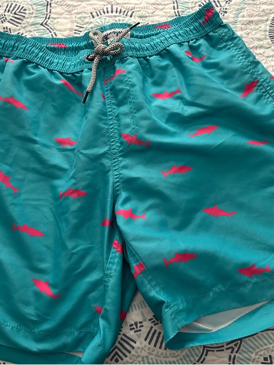 Other - Turquoise Shark Print Swim Trunks